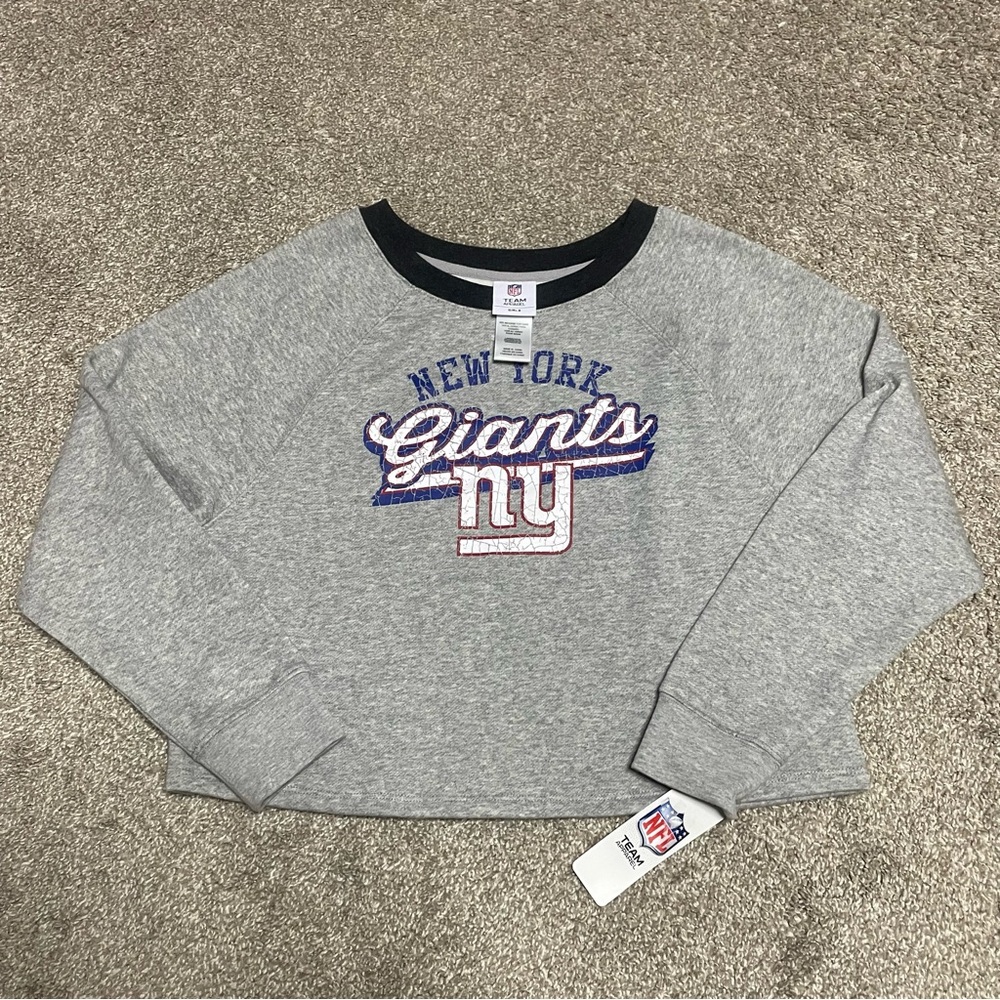 NWT Girl’s NFL New York Giants Cropped Crewneck Sweatshirt Size S